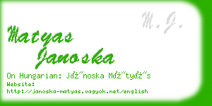 matyas janoska business card